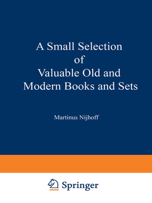 cover image of A Small Selection of Valuable Old and Modern Books and Sets